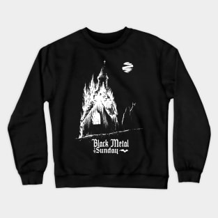 Black Metal Burning Church Crewneck Sweatshirt